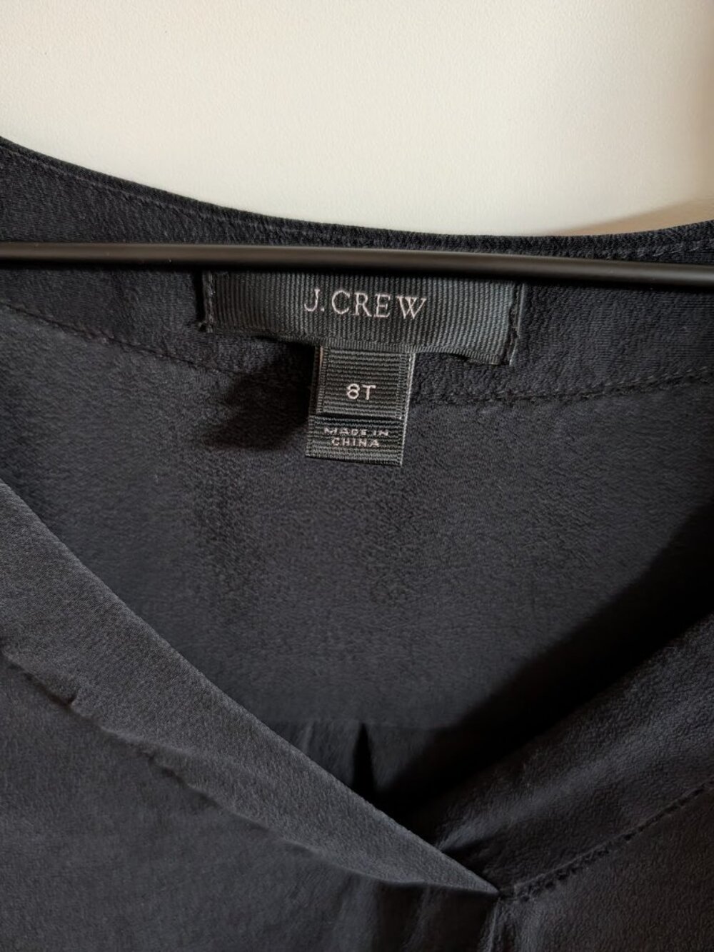 JCrew Silk high low black v-neck - Picture 3 of 6